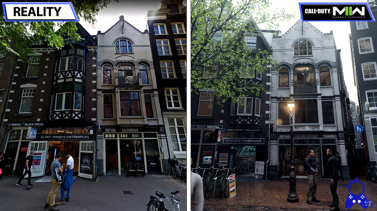 《決勝時刻19：現代戰爭2》阿姆斯特丹遊戲與現實對比