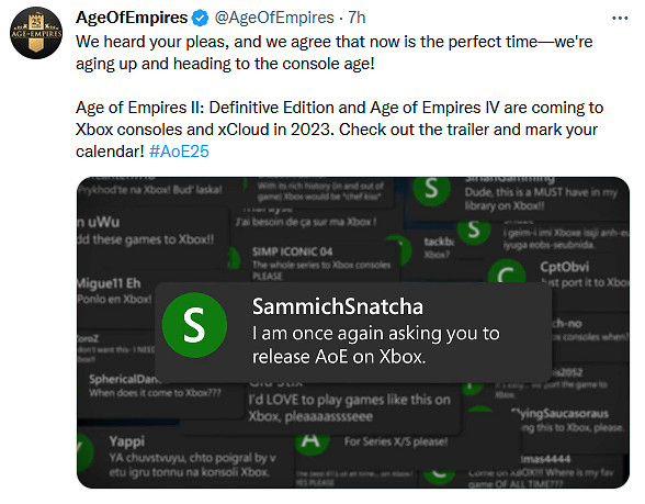 《世紀帝國2:決定版》明年登陸Xbox《帝國4》晚些到來 《世紀帝國2:決定版》明年登陸Xbox《帝國4》晚些到來