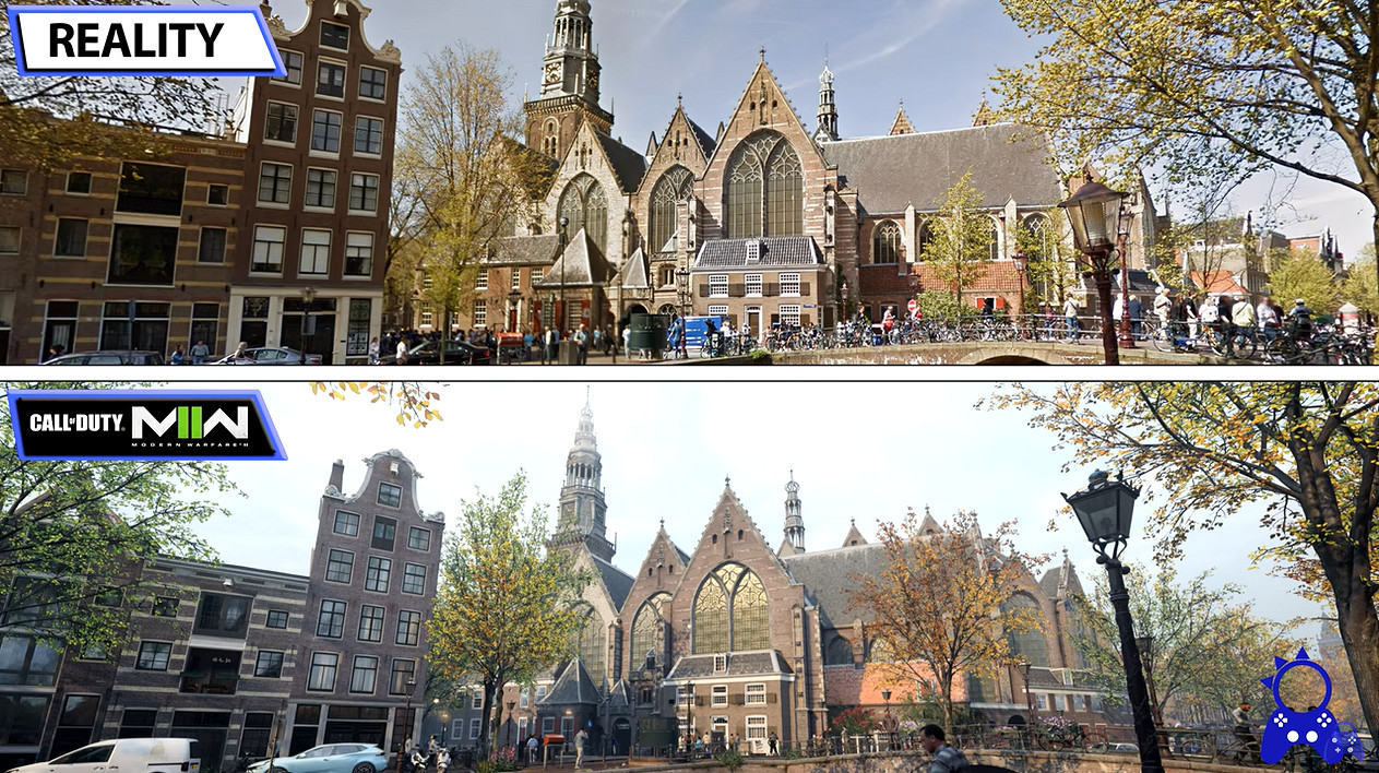 《決勝時刻19：現代戰爭2》阿姆斯特丹遊戲與現實對比