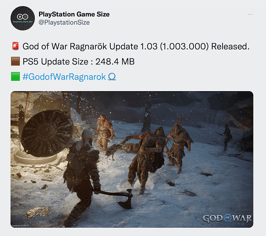 爆料《戰神：諸神黃昏》PS5版首日更新檔容量為248MB