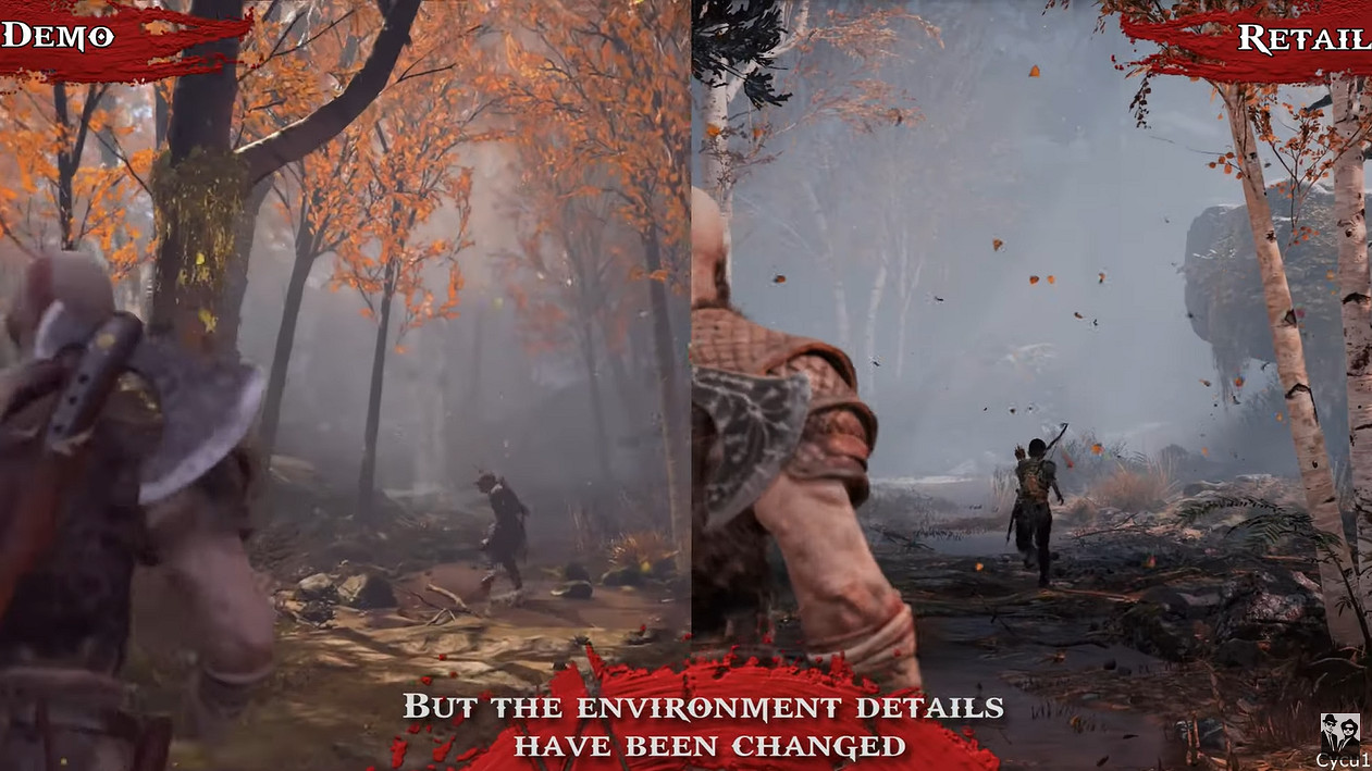 《戰神》2016年E3展示與最終版本對比 細節提升明顯! 《戰神》2016年E3展示與最終版本對比 細節提升明顯!