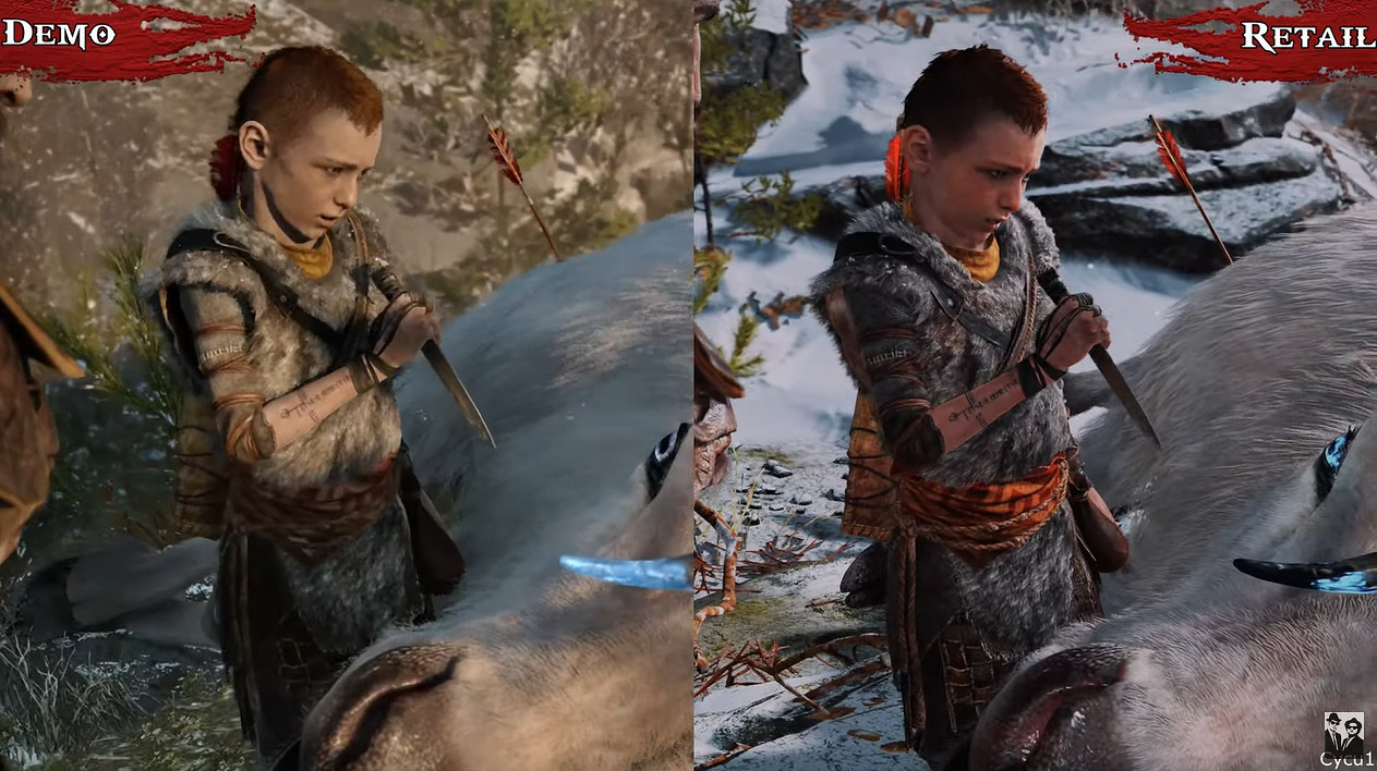 《戰神》2016年E3展示與最終版本對比 細節提升明顯! 《戰神》2016年E3展示與最終版本對比 細節提升明顯!