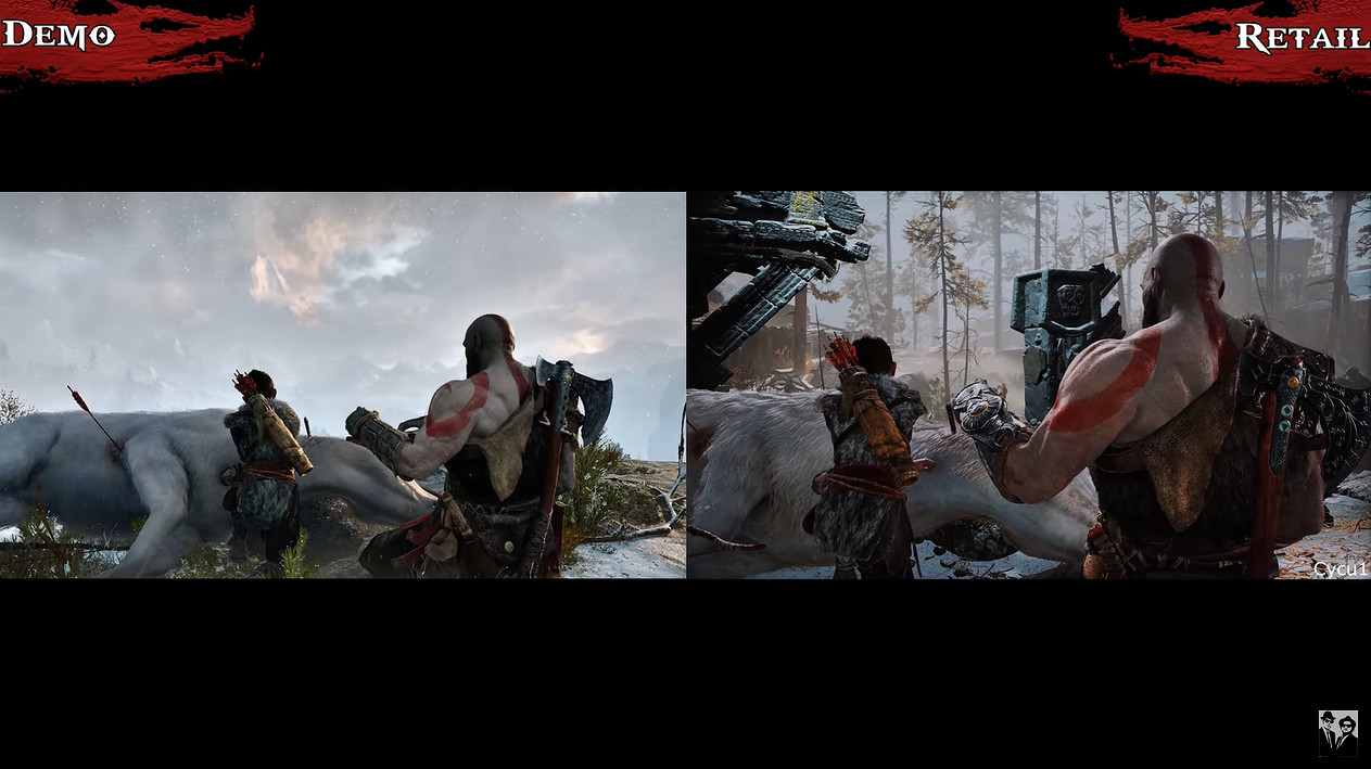 《戰神》2016年E3展示與最終版本對比 細節提升明顯! 《戰神》2016年E3展示與最終版本對比 細節提升明顯!