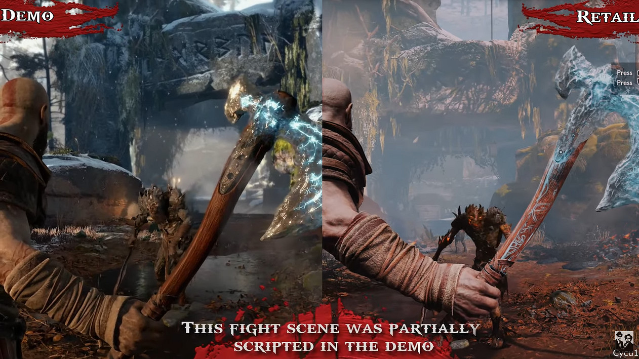 《戰神》2016年E3展示與最終版本對比 細節提升明顯! 《戰神》2016年E3展示與最終版本對比 細節提升明顯!