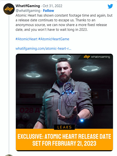 傳聞：《原子之心》或在2023年2月21日發售