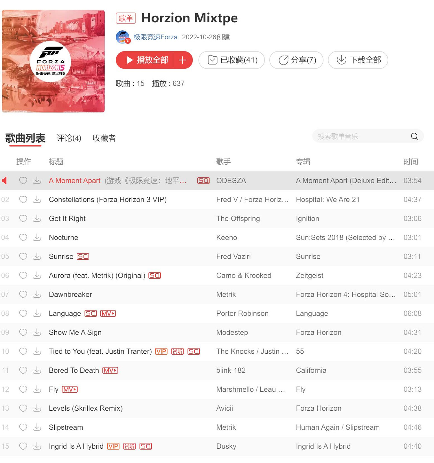 經典歌單上線網易雲《極限競速：地平線5》參與活動贏取車模