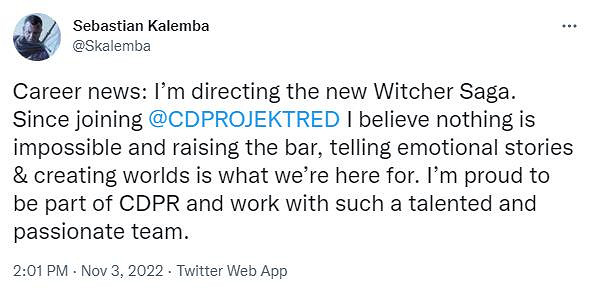 2077前總監參與開發《巫師:Saga》 曾為維克多醫生臉模 2077前總監參與開發《巫師:Saga》 曾為維克多醫生臉模