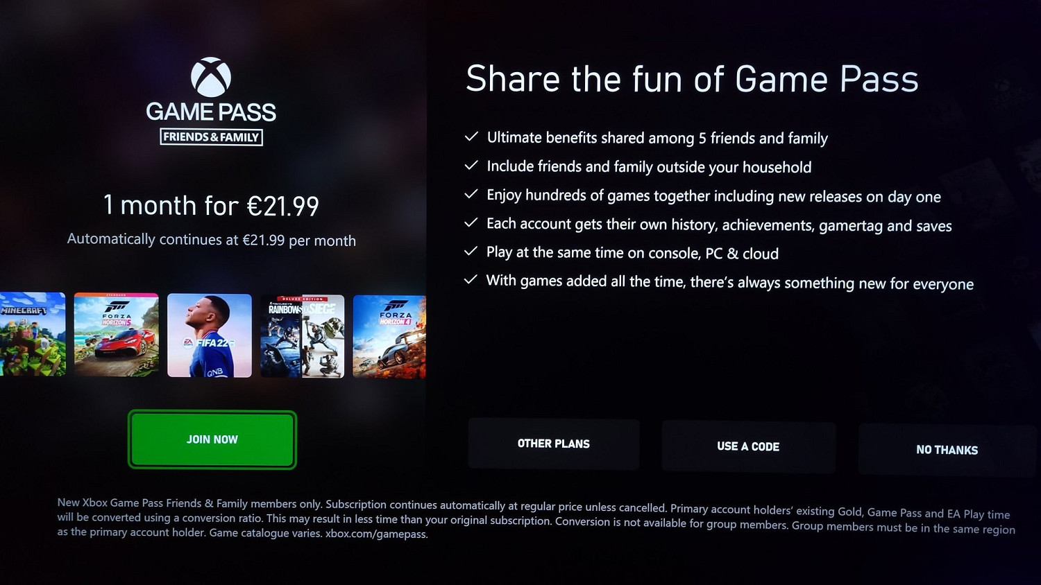 Xbox Game Pass (XGP) 家庭版完整特性揭曉：5人共享權益，價格超便宜！