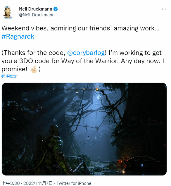 商業互吹可還行?頑皮狗總裁發文為《戰神5》點讚! 商業互吹可還行?頑皮狗總裁發文為《戰神5》點讚!