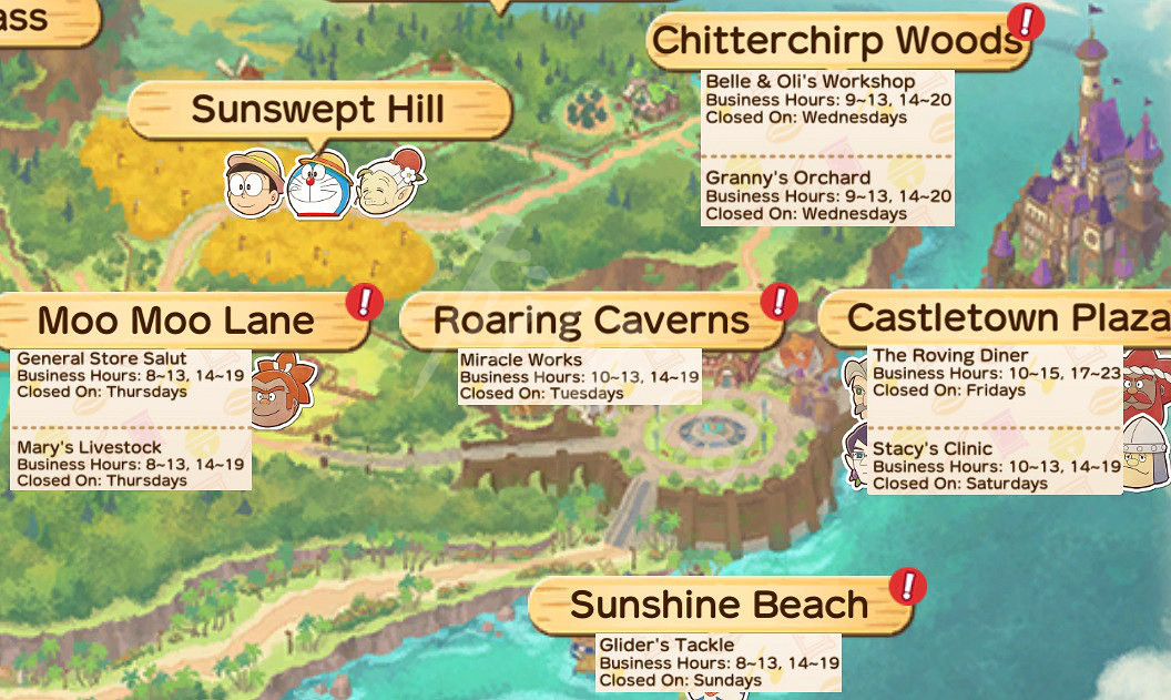 《哆啦A夢牧場物語2》商店營業時間是多少?商店營業時間一覽圖 《哆啦A夢牧場物語2》商店營業時間是多少?商店營業時間一覽圖