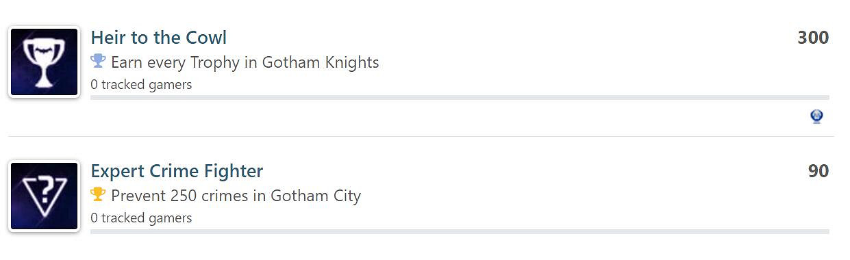 《高譚騎士》成就有多少?部分成就獎杯一覽 《高譚騎士》成就有多少?部分成就獎杯一覽