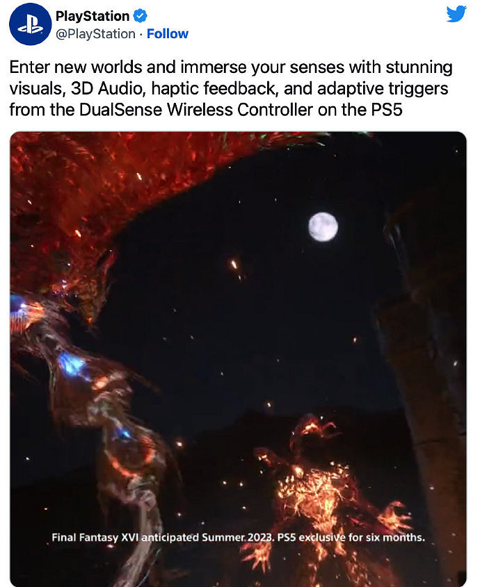 PS5新廣告公開 索尼證實《最終幻想16》限時獨占6個月