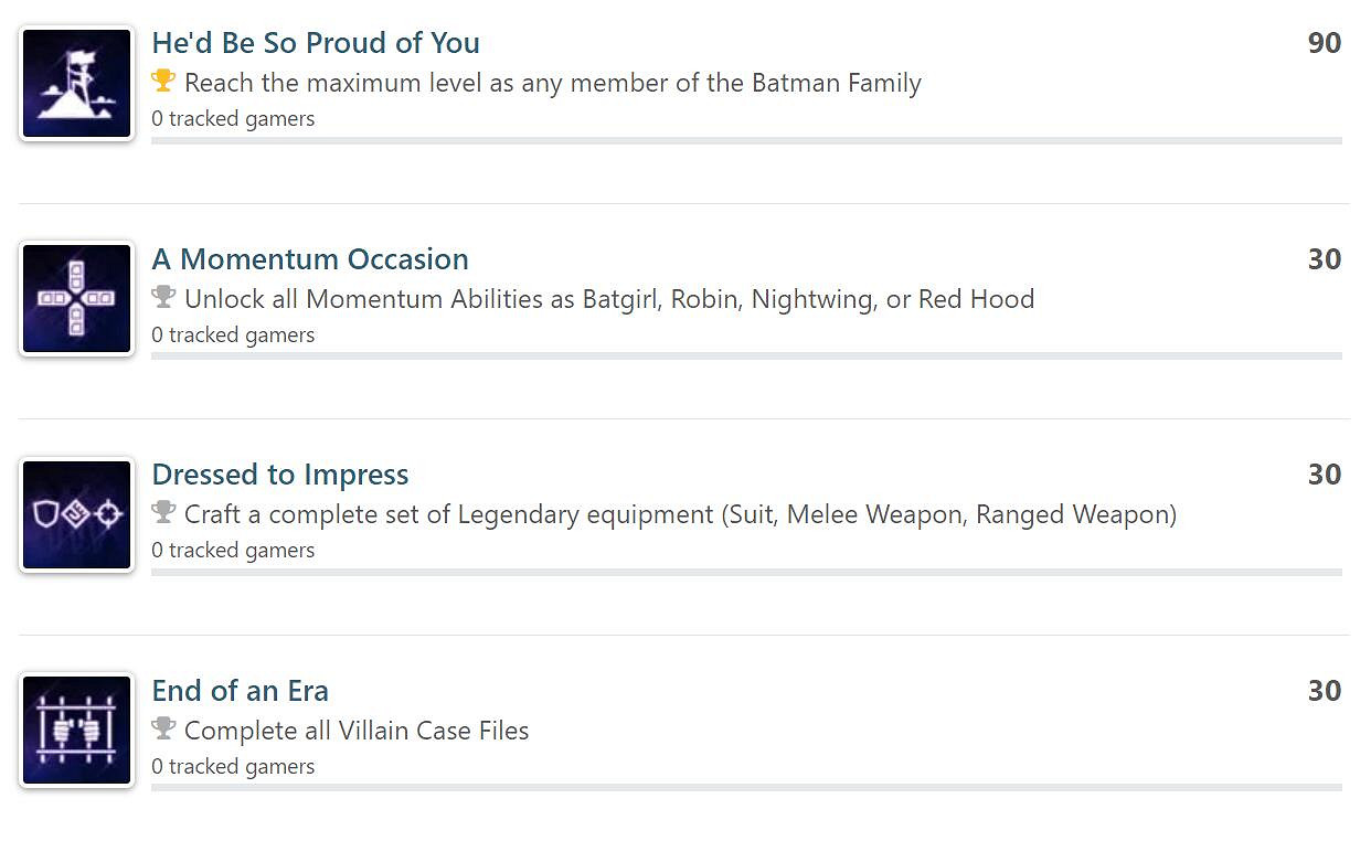 《高譚騎士》成就有多少?部分成就獎杯一覽 《高譚騎士》成就有多少?部分成就獎杯一覽