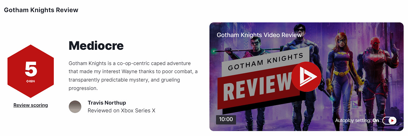 《高譚騎士》IGN評分高嗎?IGN評分與評分一覽 《高譚騎士》IGN評分高嗎?IGN評分與評分一覽