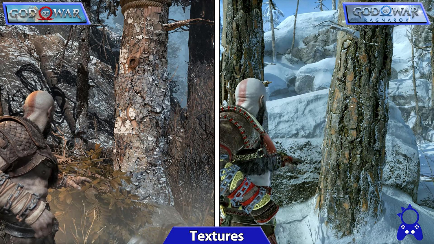 《戰神4》與《戰神5》對比：畫質提升、增加更多細節