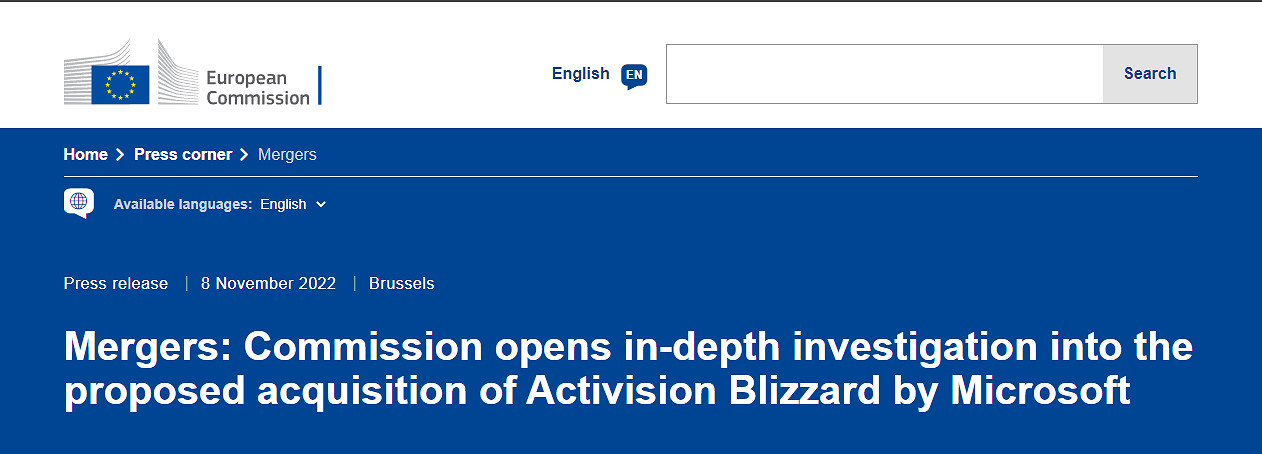 看來《COD》賣太好了 歐盟官宣深入調查動視暴雪收購案