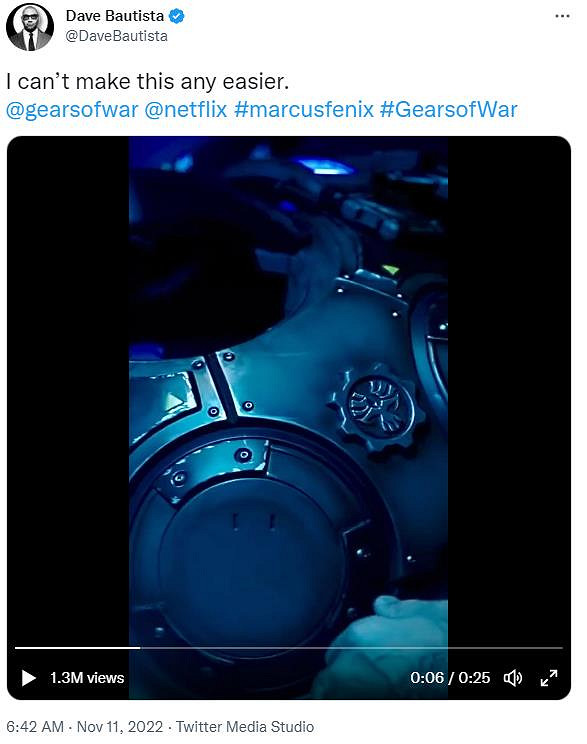 戴夫·巴提斯塔：有意參演《戰爭機器》電影