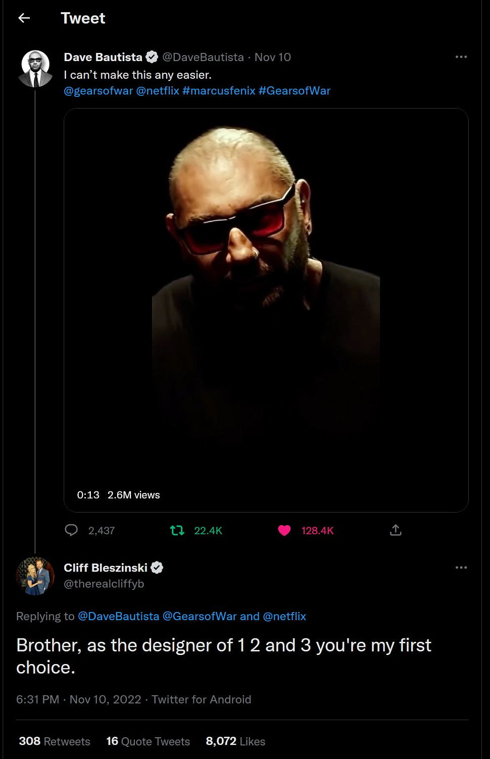 太像了!戴夫·巴提斯塔發布《戰爭機器》馬庫斯試妝照 太像了!戴夫·巴提斯塔發布《戰爭機器》馬庫斯試妝照