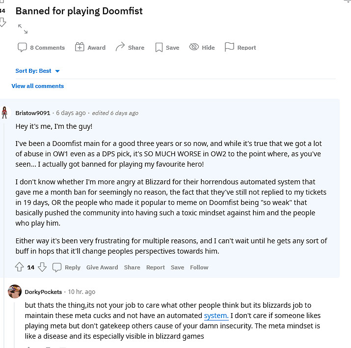 《鬥陣特攻：歸來》玩家因玩末日鐵拳被大量舉報封號