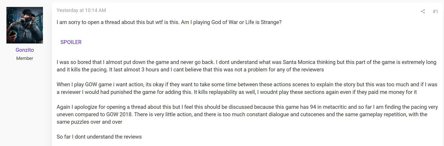 《戰神5》黑妹劇情遭國外玩家吐槽：無聊到想放下手把