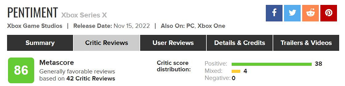 黑曜石中世紀偵探遊戲《Pentiment》獲IGN滿分評價! 黑曜石中世紀偵探遊戲《Pentiment》獲IGN滿分評價!