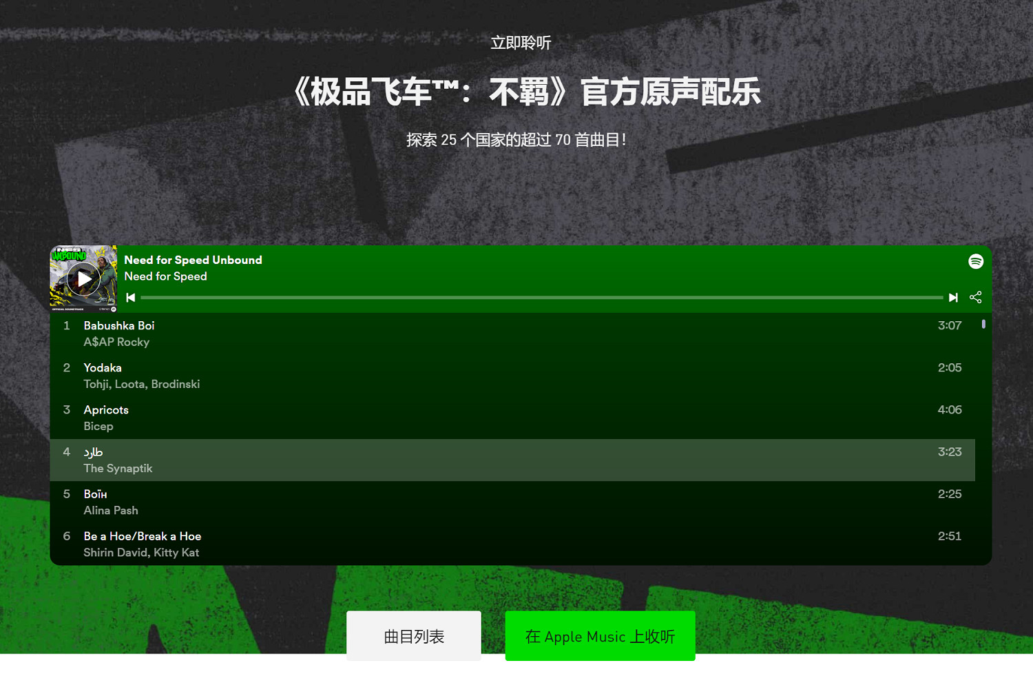 《極速快感：不羈》原聲配樂公開 超過70多首曲目！