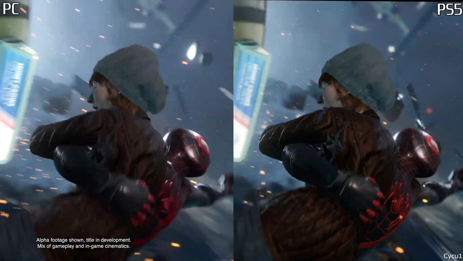 《蜘蛛人：邁爾斯》PC版與PS5早期畫面對比