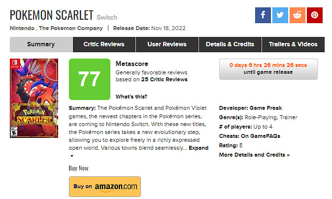 《寶可夢:朱/紫》媒體評分解禁：新作將會取悅老粉絲