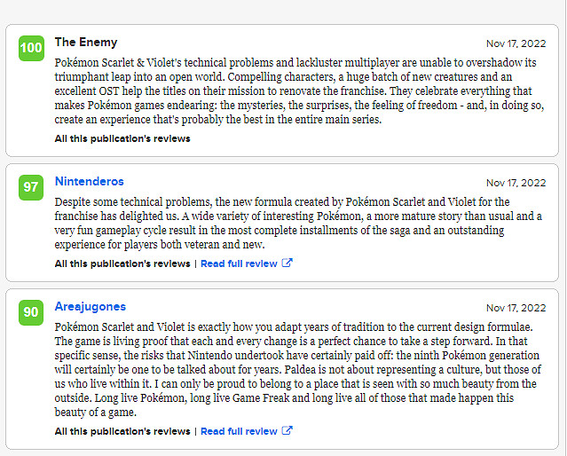 《寶可夢:朱/紫》媒體評分解禁：新作將會取悅老粉絲