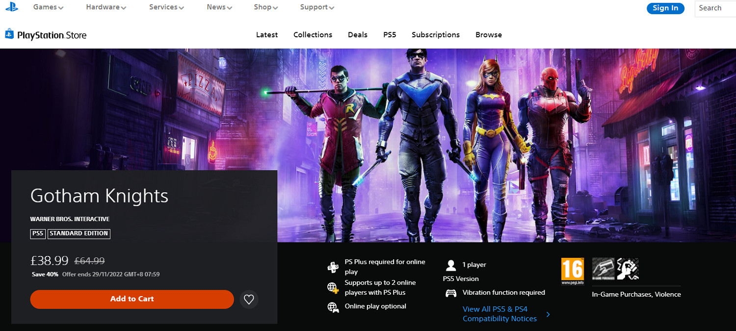 《高譚騎士》發售不到一個月打6折!預購玩家直接罵娘 《高譚騎士》發售不到一個月打6折!預購玩家直接罵娘