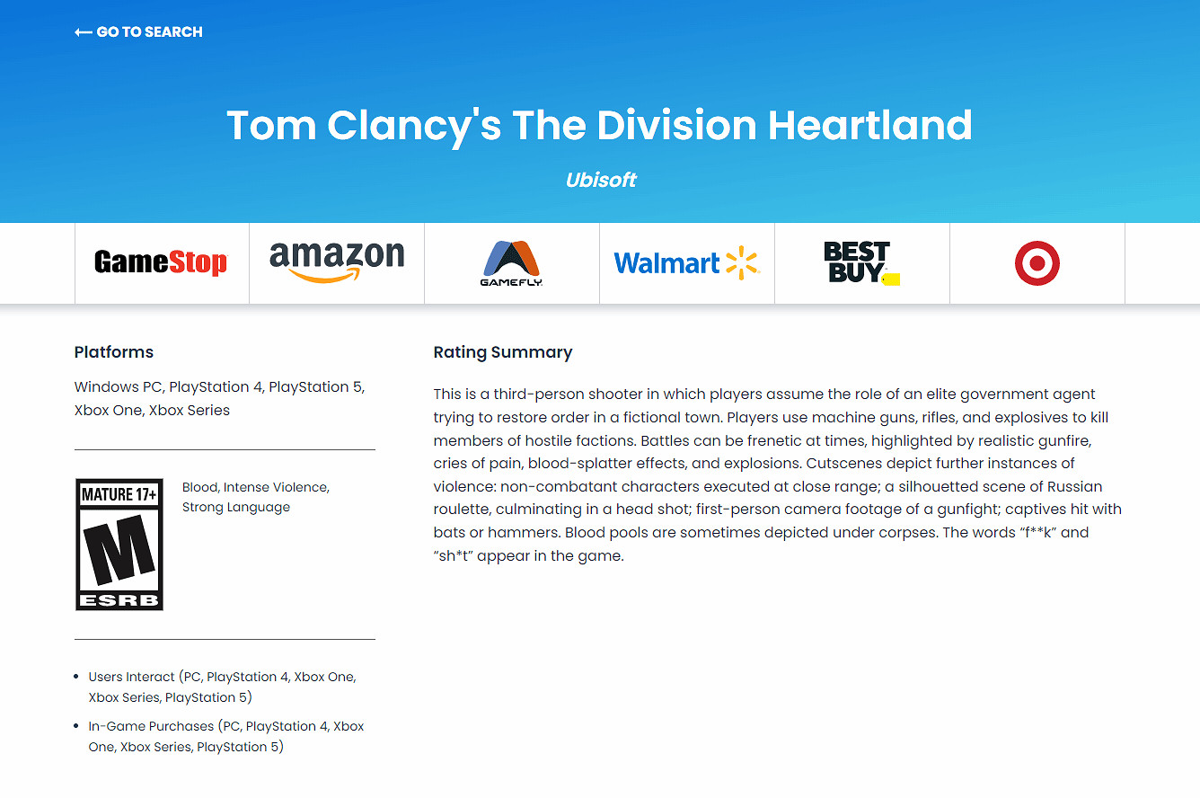 育碧《全境封鎖：腹地》已獲得ESRB評級 17歲以上可玩