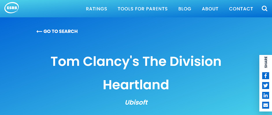 《全境封鎖:中心地帶》獲ESRB評級 或近期推出 《全境封鎖:中心地帶》獲ESRB評級 或近期推出