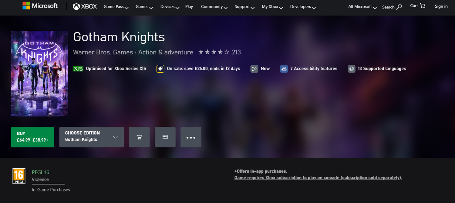 《高譚騎士》發售不到一個月打6折!預購玩家直接罵娘 《高譚騎士》發售不到一個月打6折!預購玩家直接罵娘