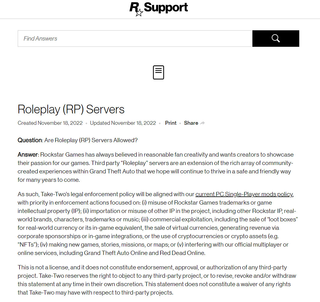 RP玩家鬆口氣 R星：玩家可自建《GTA》私服但不能盈利