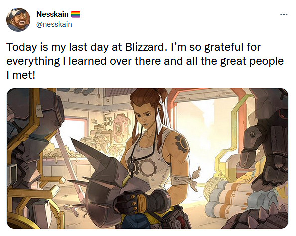 《鬥陣特攻》高級2D插畫師 Nesskain 宣布離職暴雪
