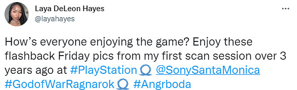 《戰神：諸神黃昏》黑妹演員曬美照 玩家誇讚真漂亮