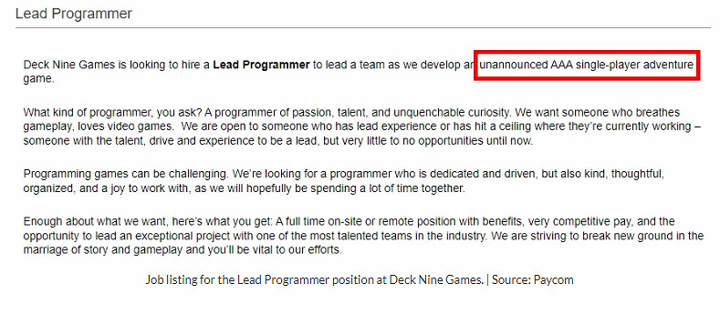 招聘訊息透露:將來有可能開發另一部《奇異人生》遊戲! 招聘訊息透露:將來有可能開發另一部《奇異人生》遊戲!