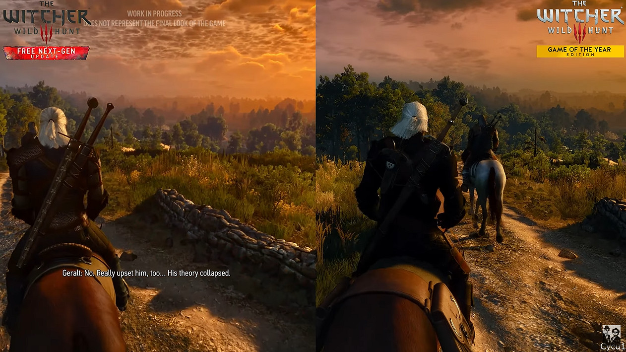 《巫師3》次世代版與原版影片對比 光影效果增明顯增強