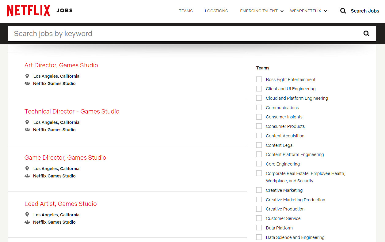網飛或要涉足3A遊戲製作!正在招聘虛幻引擎開發人員 網飛或要涉足3A遊戲製作!正在招聘虛幻引擎開發人員