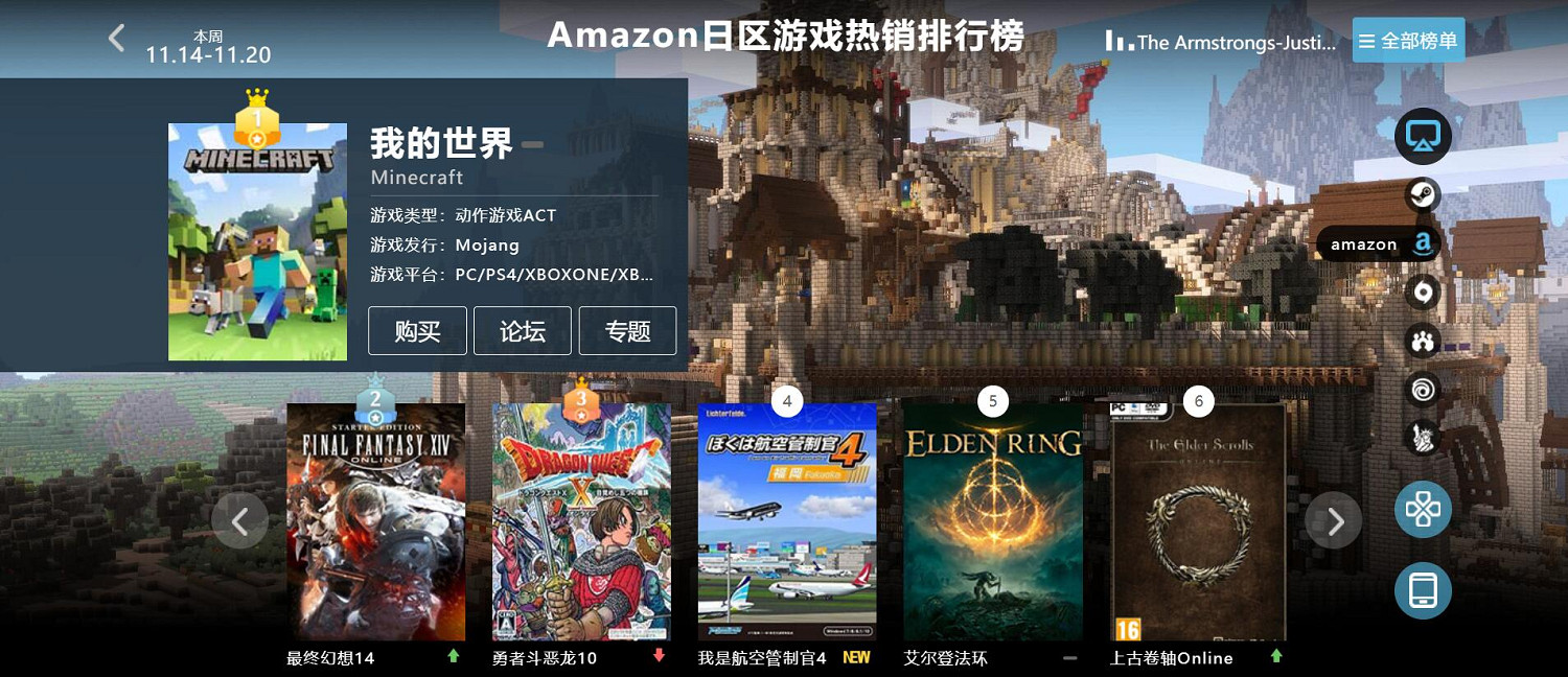 11.14-11.20全球遊戲銷量榜：決勝時刻19、寶可夢亂殺