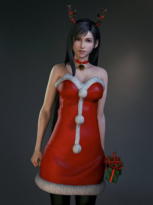 清純可愛！《最終幻想7重製版》蒂法聖誕小鹿套裝Mod