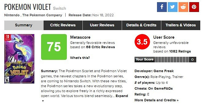 《寶可夢:朱/紫》IGN最終測評得分:6分 《寶可夢:朱/紫》IGN最終測評得分:6分