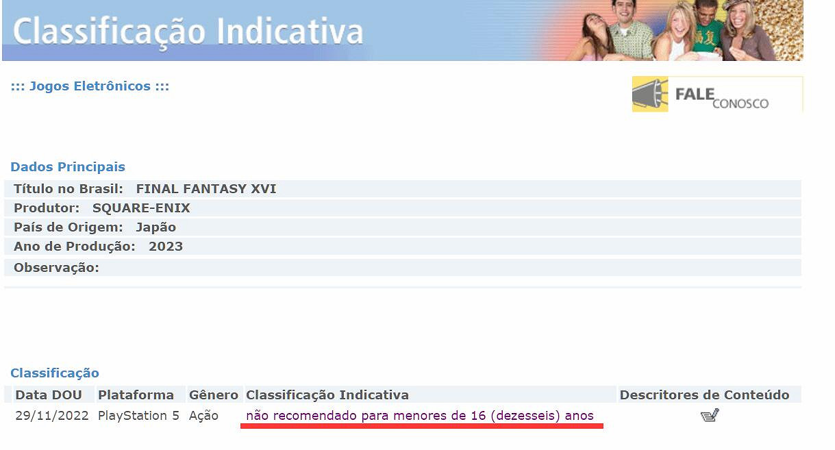 預購即將開啟？RPG大作《最終幻想16》巴西通過評級！