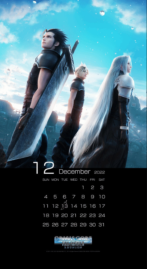 《FF7:核心危機 重聚》官方福利:送精美日曆壁紙兩張 《FF7:核心危機 重聚》官方福利:送精美日曆壁紙兩張