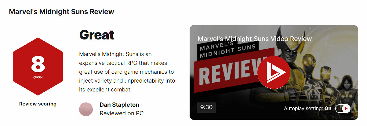 《漫威午夜之子》IGN評分高嗎？ign評測與評分一覽