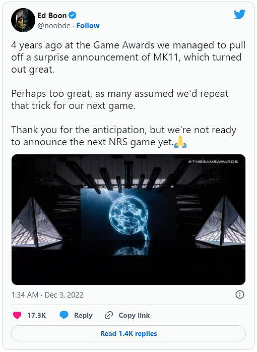 TGA22:《真人快打》開發商確認TGA不會公布任何新作 TGA22:《真人快打》開發商確認TGA不會公布任何新作