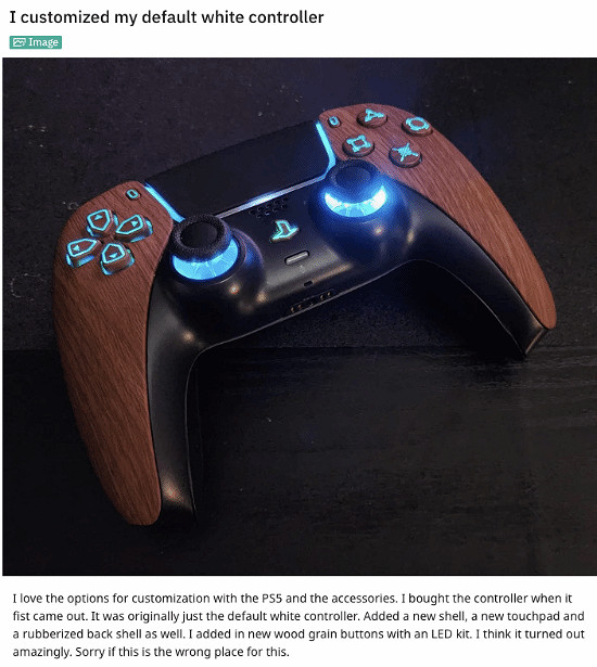 玩家自製“木質”PS5手把:按鈕 搖桿還帶酷炫LED燈 玩家自製“木質”PS5手把:按鈕 搖桿還帶酷炫LED燈