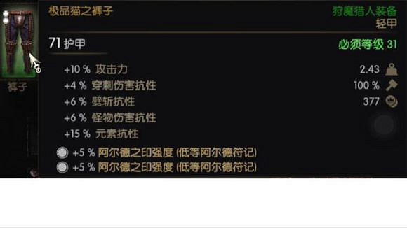 《巫師3：狂獵》極品貓學派套裝屬性解析攻略