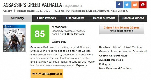 《刺客教條英靈殿》IGN評分高嗎 遊戲媒體評分一覽 《刺客教條英靈殿》IGN評分高嗎 遊戲媒體評分一覽