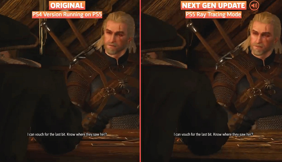 光追效果表現不錯！《巫師3》次世代版PS4/5畫面對比